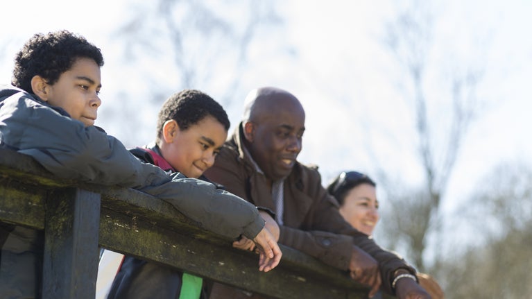 A family at Wicken Fen National Nature Reserve, Cambridgeshire
